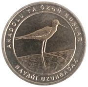 1 Kuruş Black-winged stilt, Turkey, 2020 reverse image