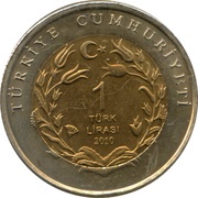 1 Lira Turkish Angora Cat obverse image