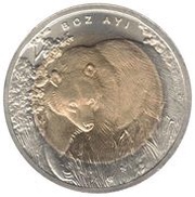 1 Lira Brown Bear, Turkey, 2011 reverse image