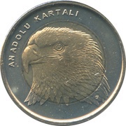 1 Lira Anatolian Eagle, Turkey, 2014 reverse image