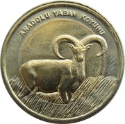 1 Lira Anatolian Mouflon, Turkey, 2015 reverse image