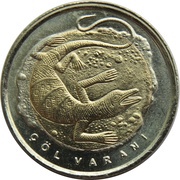 1 Lira Desert Monitor, Turkey, 2015 reverse image