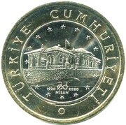 1 Lira Grand National Assembly of Turkey, Turkey, 2020 obverse image