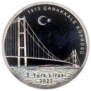 1 Lira 1915 Canakkale Bridge, Turkey, 2022 reverse image