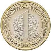 1 Lira 2023 Inauguration Ceremony, Turkey, 2023 reverse image