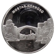 20 New Lira Mostar Bridge obverse image