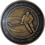 20 Lira Winter Universiade - Hockey, Turkey, 2011 reverse image