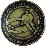 20 Lira Winter Universiade - Hockey, Turkey, 2011 reverse image