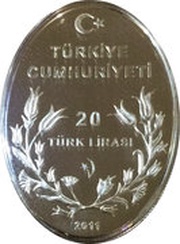 20 Lira Dolmabahçe Clock Tower obverse image