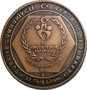 20 Lira Mediterranean Games obverse image