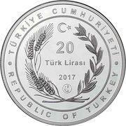 20 Lira Blue crab obverse image