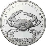 20 Lira Blue crab, Turkey, 2017 reverse image