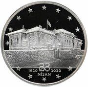 20 Lira 100th Anniversary of Turkish Grand National Assembly, Turkey, 2020 reverse image