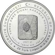20 Lira Karaman Yumus Emre Tomb obverse image