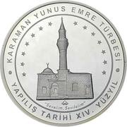 20 Lira Karaman Yumus Emre Tomb, Turkey, 2021 reverse image