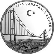 20 Lira 1915 Canakkale Bridge, Turkey, 2022 reverse image