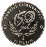 25 Yeni Lira Devlet Demiryollari 150th Anniversary obverse image