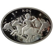 25 Yeni Lira Aries, Turkey, 2008 reverse image