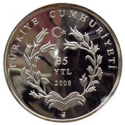 35 Yeni Lira Anıtkabir Building obverse image