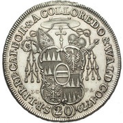 20 Kreuzers - Anton Theodor of Colloredo-Waldsee reverse image