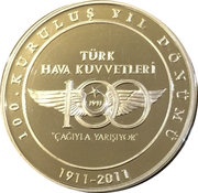 50 Lira Air Force, Turkey, 2011 reverse image