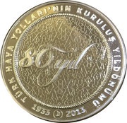 50 Lira Turkish Airlines obverse image