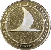 50 Lira Turkish Airlines, Turkey, 2013 reverse image