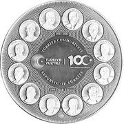 100 Lira Centenary of the Republic of Türkiye obverse image