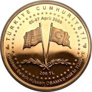 200 Lira Barack Obama obverse image