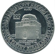 500 Manat Soltan Sanjar Mausoleum, Turkmenistan, 2000 reverse image