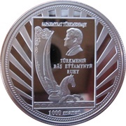 1000 Manat Ruhnama - Five epochs of spiritual development of the Turkmen, Turkmenistan, 2006 reverse image