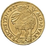 1 Ducat - Petr Vok of Rosenberg, Bohemia, 1592 reverse image