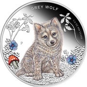 50 Cents - Elizabeth II Grey Wolf reverse image