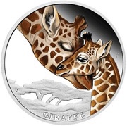 50 Cents - Elizabeth II Giraffe, Tuvalu, 2014 reverse image