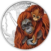 50 Cents - Elizabeth II Orangutan, Tuvalu, 2014 reverse image