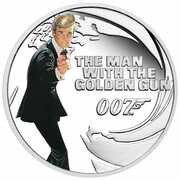 50 Cents - Elizabeth II The Man with the Golden Gun, Tuvalu, 2021 reverse image