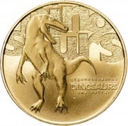 1 Dollar - Elizabeth II Giganotosaurus reverse image