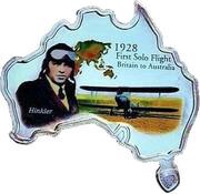 1 Dollar - Elizabeth II First Flight from Britain to Australia, Tuvalu, 2003 reverse image