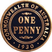1 Dollar - Elizabeth II Australian 1930 Penny, Tuvalu, 2005 reverse image
