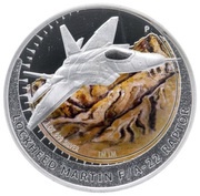 1 Dollar - Elizabeth II Lockheed FA-22 Raptor; coloured, Tuvalu, 2005 reverse image