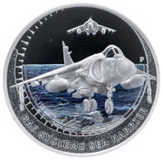 1 Dollar - Elizabeth II Sea Harrier; coloured, Tuvalu, 2005 reverse image