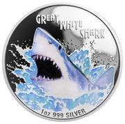 1 Dollar - Elizabeth II Great White Shark, Tuvalu, 2007 reverse image