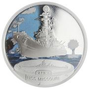 1 Dollar - Elizabeth II USS Missouri, Tuvalu, 2007 reverse image
