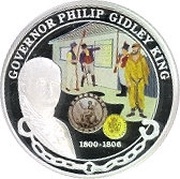 1 Dollar - Elizabeth II Governor Philip Gidley King, Tuvalu, 2008 reverse image