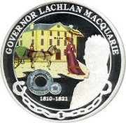 1 Dollar - Elizabeth II Governor Lachan Macquarie, Tuvalu, 2008 reverse image