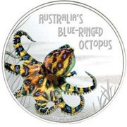 1 Dollar - Elizabeth II Australia's Blue-Ringed Octopus, Tuvalu, 2008 reverse image