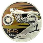 1 Dollar - Elizabeth II Norton Commando 750, Tuvalu, 2008 reverse image