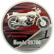 1 Dollar - Elizabeth II Honda Dream CB750, Tuvalu, 2008 reverse image
