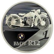 1 Dollar - Elizabeth II BMW R12, Tuvalu, 2008 reverse image