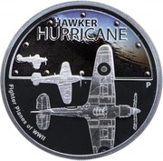 1 Dollar - Elizabeth II Hawker Hurricane, Tuvalu, 2008 reverse image